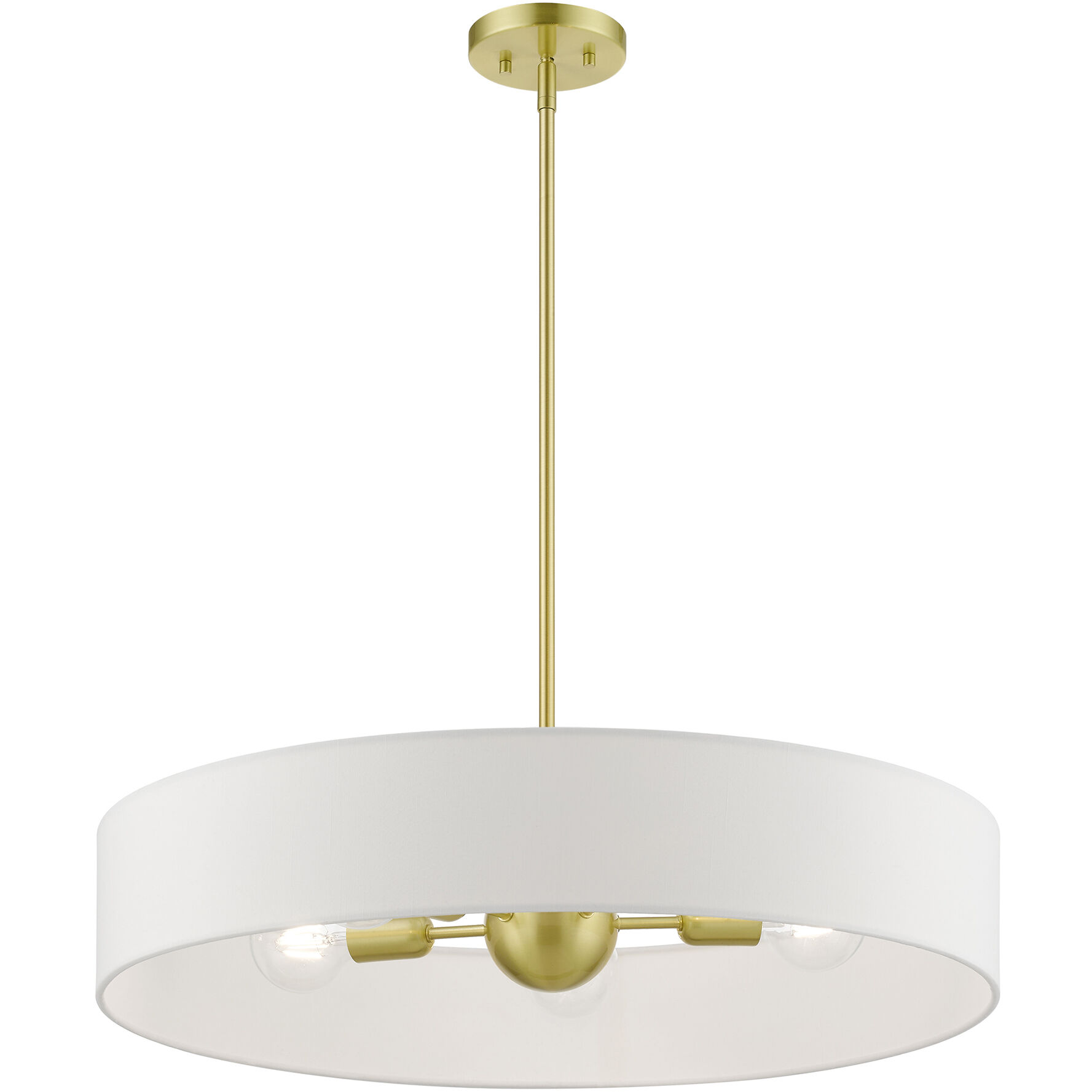 Venlo 5 Light 26 inch Satin Brass with Shiny White Accents Pendant Ceiling Light, Large